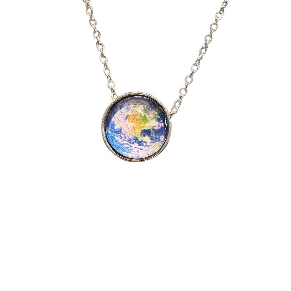 Yugen Galaxy Earth Pendant Necklace Multicolor 22" - Picture 1 of 3